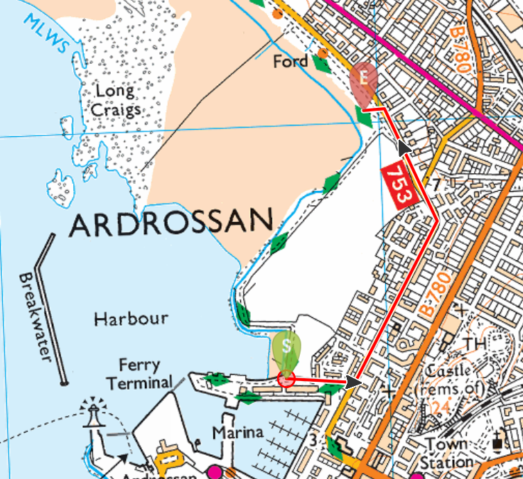 Route blocked at Ardrossan